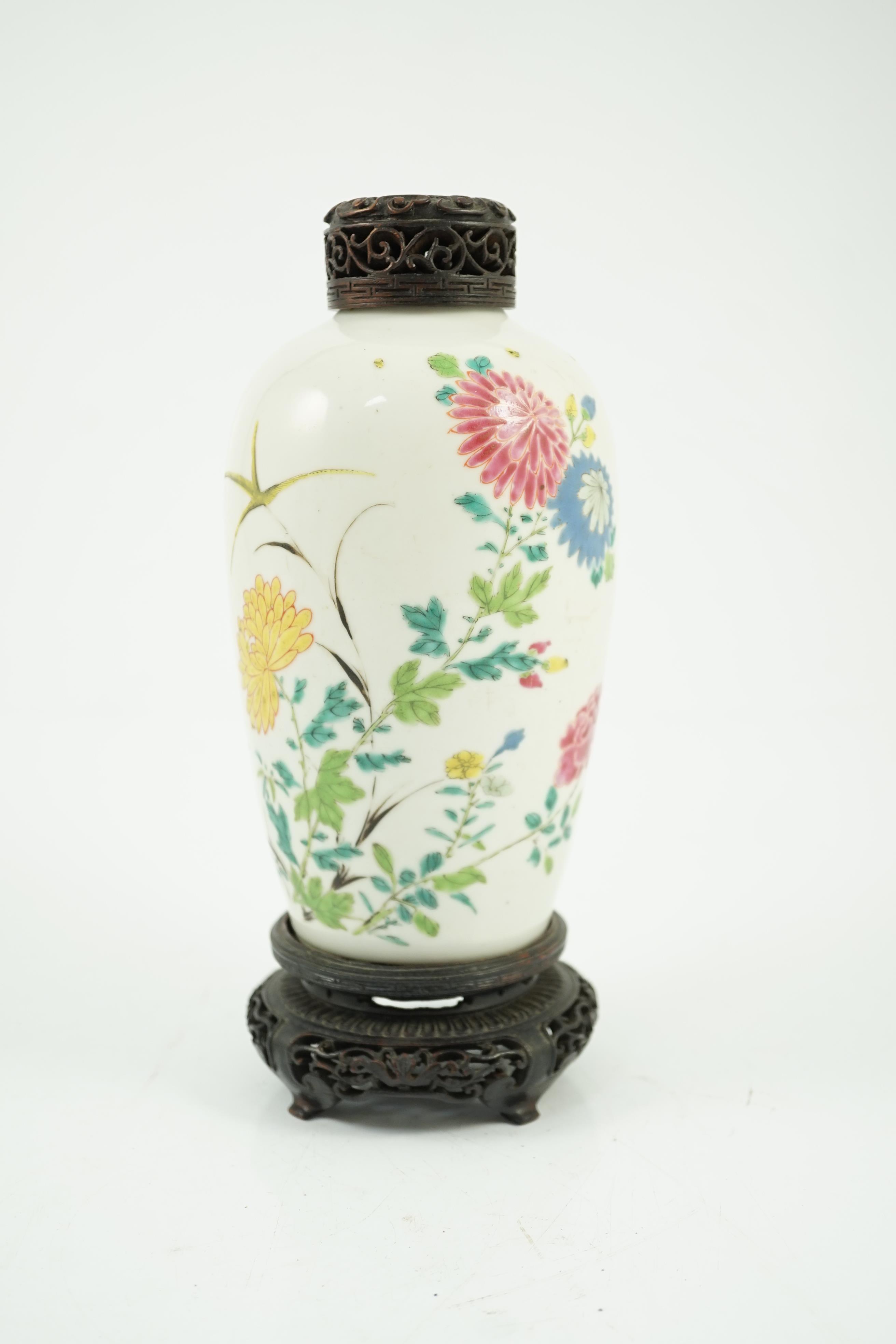 A Chinese famille rose ovoid vase, Yongzheng period